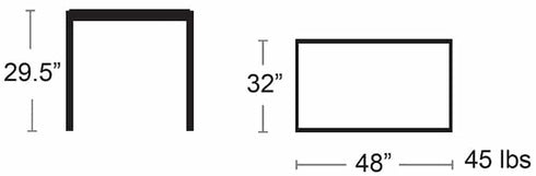 Meubles BUM | Table de salle à manger en aluminium Marco Polywood, 48 po x 32 po