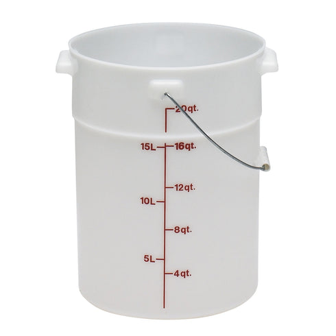 Cambro Pail with Bail, 22Qt, White