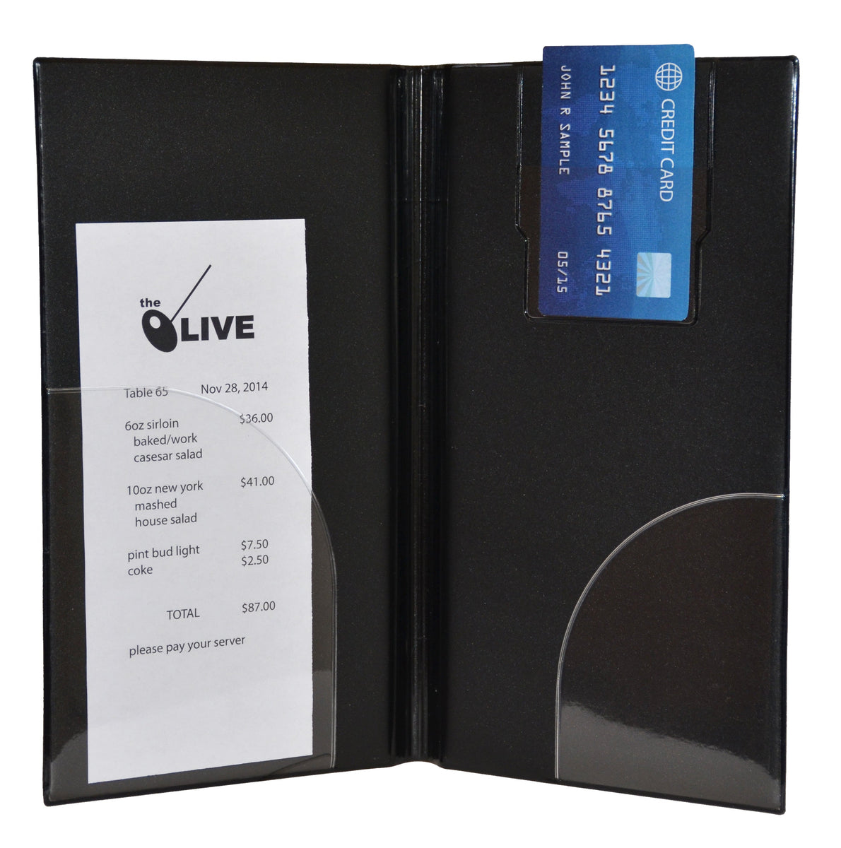 Universal Bindery Guest Check Holder, Vinyl Interior, Heat Sealed Ed