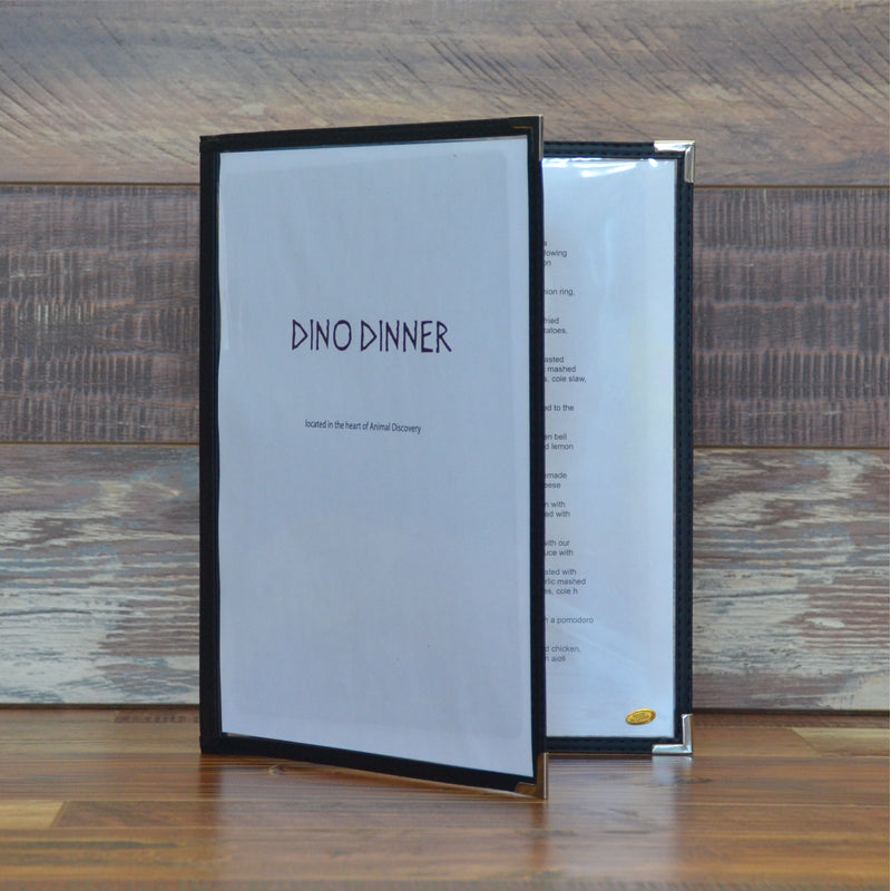 Universal Bindery Economy Menu Cover, 2 Panels, 4 Viewing Sides, Cle