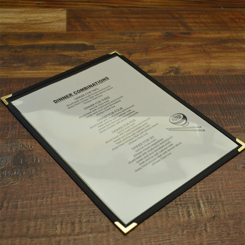 Universal Bindery Economy Menu Cover, 1 Panel, 2 Viewing Sides, Clea