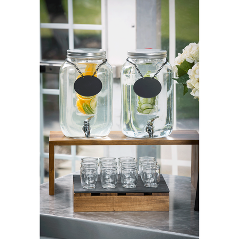 TableCraft Cascade Risers 3 Piece Nesting Display Risers, Acacia