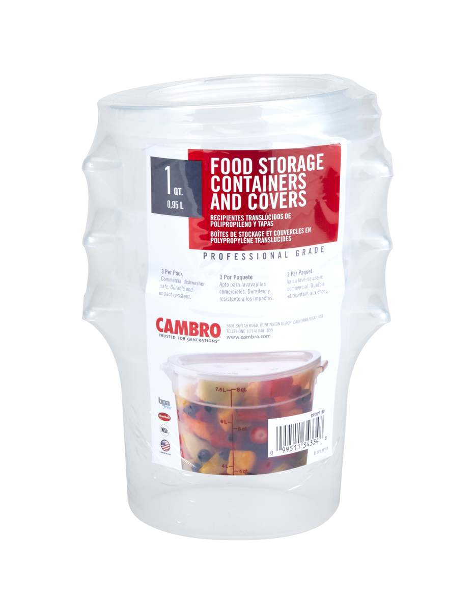 Cambro 6 Qt. Translucent Round Polypropylene Food Storage Container