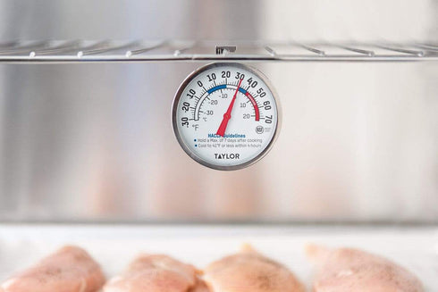 Taylor Refrigerator/Freezer Dial Thermometer, 3", Hook or Adhesive Mounting