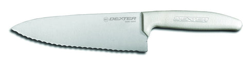 Dexter Sani-Safe Chef Knife, Scalloped, 6", White