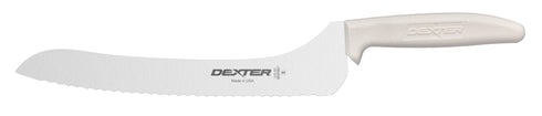 Dexter Sani-Safe Offset Bread Knife, Scalloped Edge, 9", White