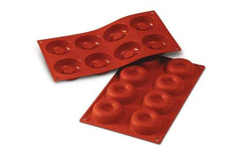 Silikomart Round Savarin Mold, Red Silicone, 1.69 oz