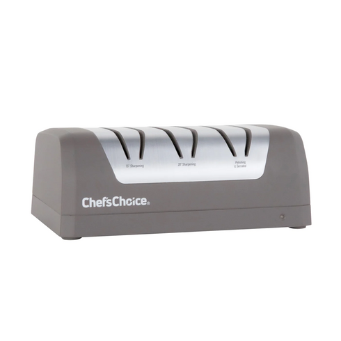 Chef'sChoice Model DC 1520 Rechargeable Electric Knife Sharpener, 3 Stages, 15 and 20 Degree Edges, Grey, 120V