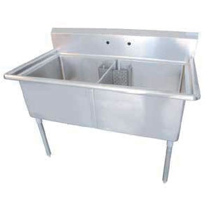 EFI SI818-2N Double Compartment Corner Drain Sink, 18" x 18"