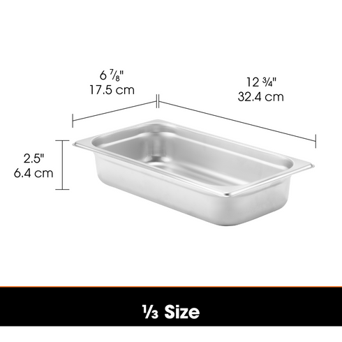 Articles de signature | Bac gastronome de taille 1/3, acier inoxydable de calibre 24