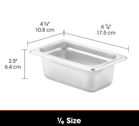 Articles de signature | Bac gastronome de taille 1/9, acier inoxydable de calibre 24