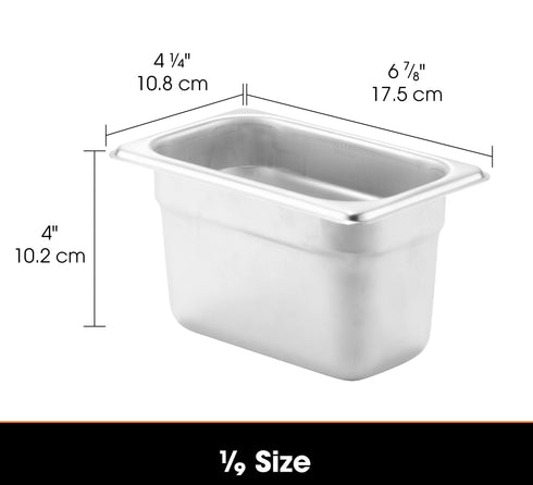 Articles de signature | Bac gastronome de taille 1/9, acier inoxydable de calibre 24