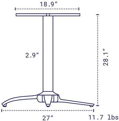 NOROCK Terrace Self-Leveling Tilt Dining Height Table Base