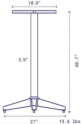 NOROCK Trail Bar Height Table Base 27