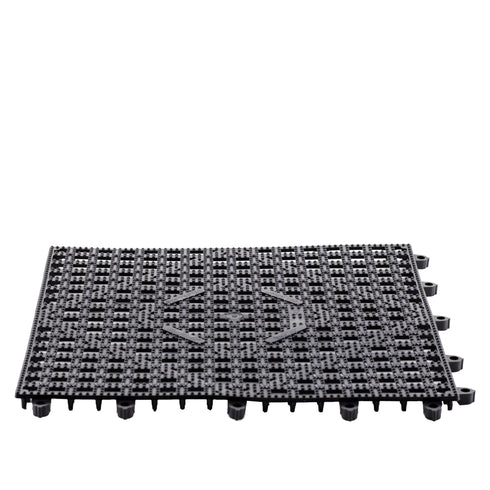 San Jamar Versa-Mat Interlocking Shelf Matting, 12" x 12", Black