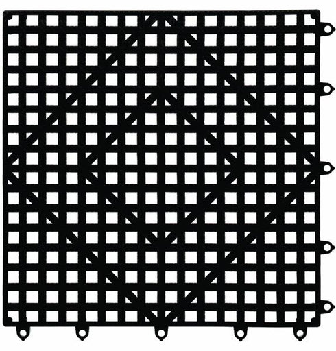 San Jamar Versa-Mat Interlocking Shelf Matting, 12" x 12", Black