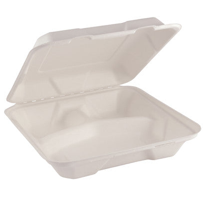 Eco Gardien | Coque compostable à 3 compartiments, canne à sucre (paquet de 200)