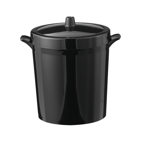 Service Ideas Original Double Wall Ice Bucket with Lid, 3 L, Black Plastic
