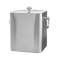 Service Ideas Square Double Wall Ice Bucket with Lid, 3 L, Stainless Steel