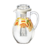 Service Ideas Pitcher with Ice Tube, 3 L, Clear Plastic