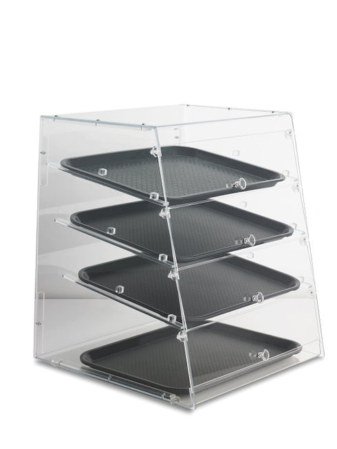 Vollrath | Présentoir démontable, 4 étagères, portes arrière divisées, acrylique