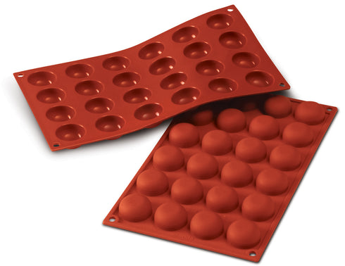 Silikomart Pomponette Molds, 24 x 0.61 oz, Red Silicone