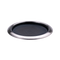 Service Ideas Round Serving Tray with Removable Non-Slip Insert, Stainless Steel/Black