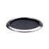 Service Ideas Round Serving Tray with Removable Non-Slip Insert, Stainless Steel/Black