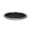 Service Ideas Round Serving Tray with Removable Non-Slip Insert, Stainless Steel/Black