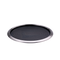 Service Ideas Round Serving Tray with Removable Non-Slip Insert, Stainless Steel/Black
