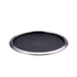 Service Ideas Round Serving Tray with Removable Non-Slip Insert, Stainless Steel/Black