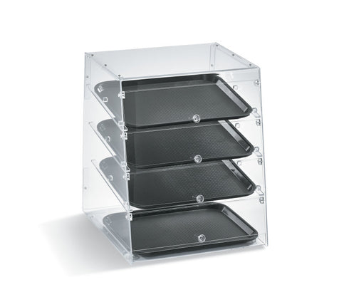 Vollrath | Présentoir démontable, 4 étagères, portes arrière divisées, acrylique