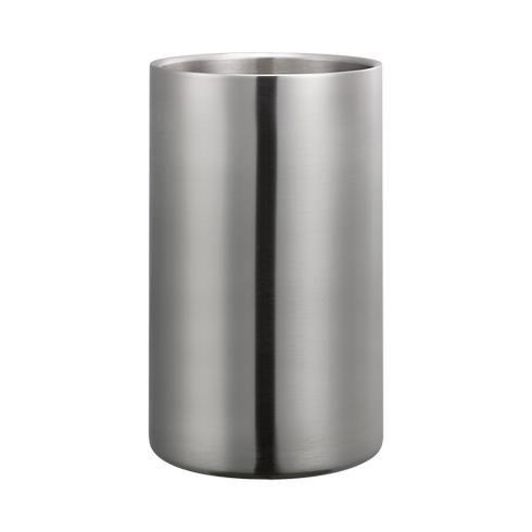Service Ideas Double Wall Wine Chiller, Brushed Stainless Steel