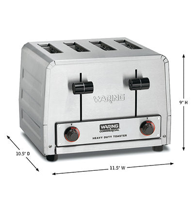 Waring WCT805B Heavy-Duty 4-Slot Toaster, 2700W, 208V