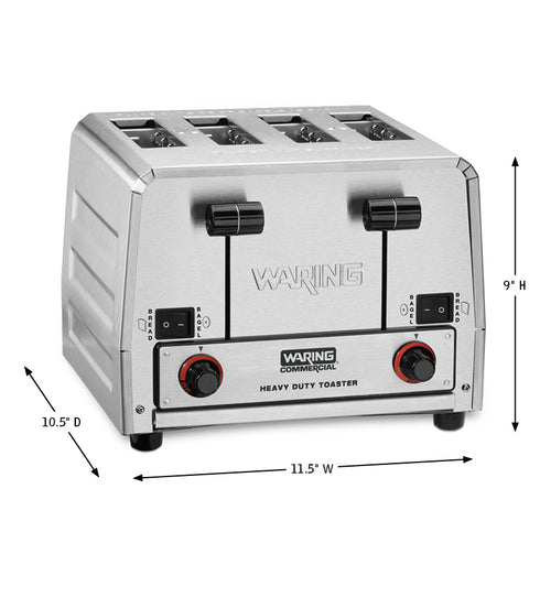 Waring WCT855 Heavy-Duty 4-Slot Switchable Bread & Bagel Toaster, 2700W, 240V