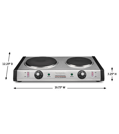 Waring WDB600 Commercial Cast-Iron Double Burner, 120v