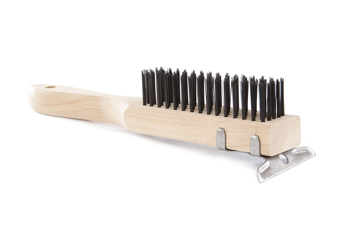 Atlas Graham Furgale Tempered Steel Wire Brush with Scraper, Wood Hand ...