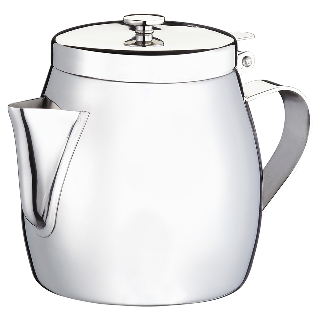 Browne Stackable Teapot with Strainer, 10 oz, Stainless Steel ...