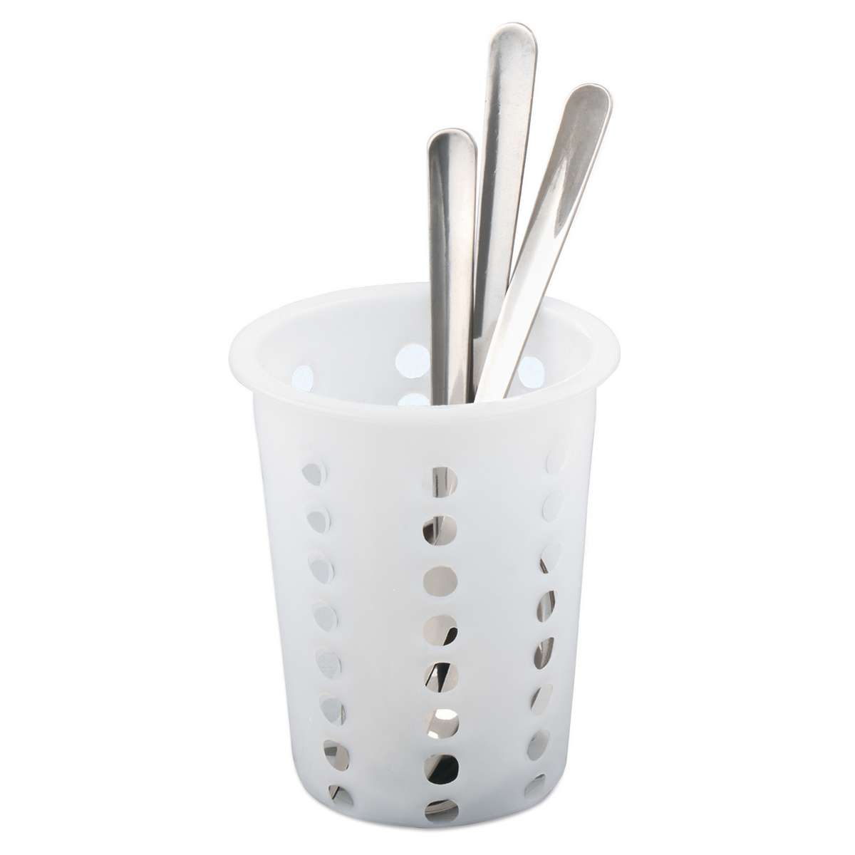 Browne Perforated Flatware Cylinder, White