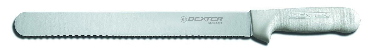 Dexter Outdoors 12" Scalloped Roast Slicer Knife - Green Handle Hunting & Kitchen Knife